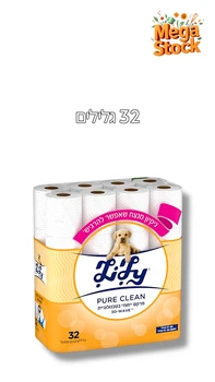 נייר טואלט Lily כולל 32 יח' PURE CLEAN