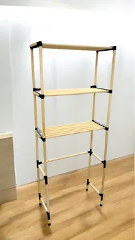 כוננית עץ דחוס ומתכת – 3 מדפים